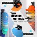 Hat Organizer for Baseball Caps 2Pack, Hat Rack for Wall with Strong Adhesive Hold up to 20 Hats, Hat Hanger Holder Display for Door Closet, Cap Organizer Storage Multilayer Two Mounting Option (Black)
