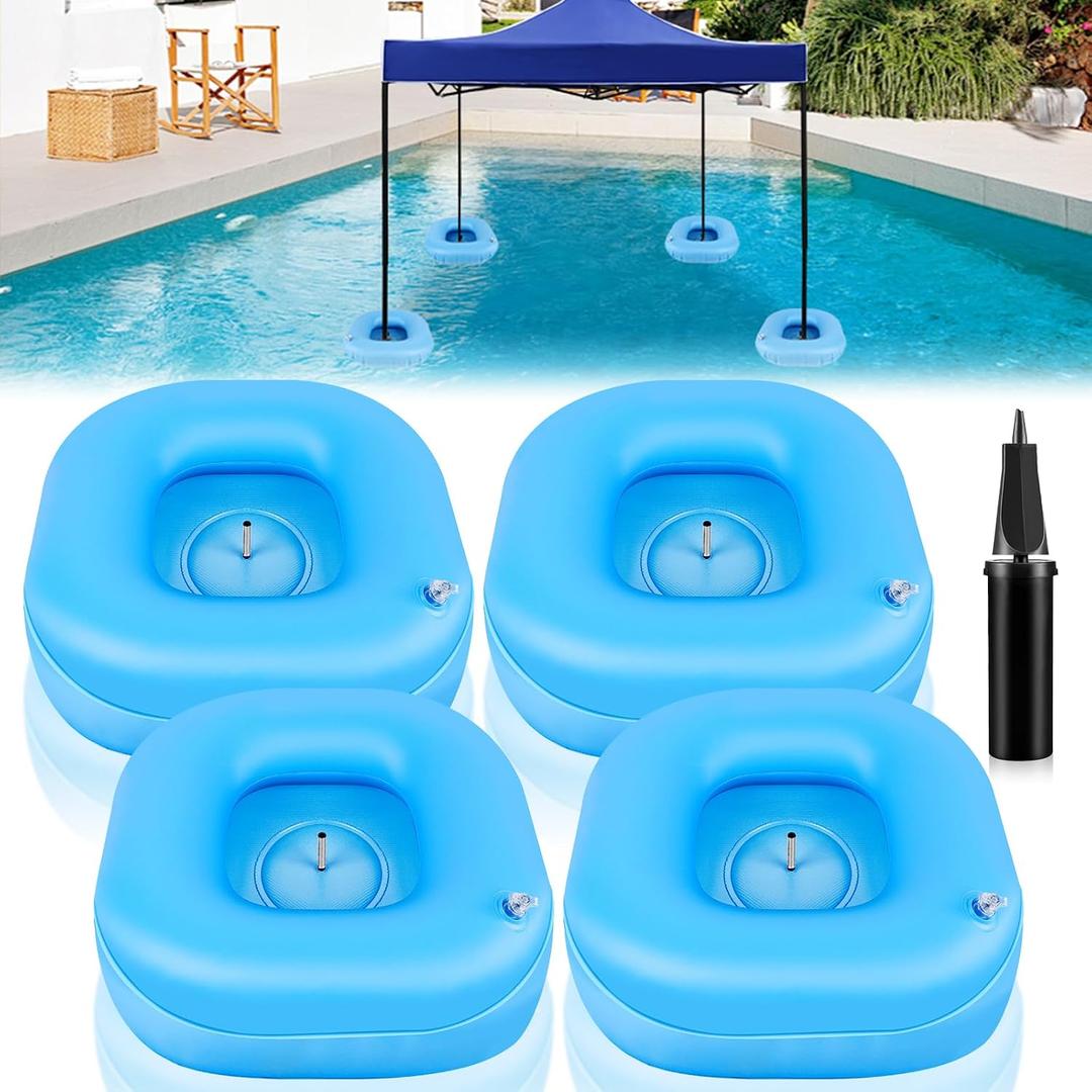 Canopy Float Set, Floating Pool Canopy Float for Any Pop-Up Pool Shade Canopy Floating Tent(18"X18"X10"), Include Hand Air Pump, Durable PVC Floats Kit for Pools, Lakes, Beaches (Canopy Not Included)