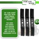 3 Pack 50" Mower Blades 2-in-1 Compatible with Cub Cadet Troy Bilt MTD ZT1 ZT2 XT1 XT2 L50 KH LX 50 KW Replaces 942-05052A 742-05052A 50 Inch Cut Deck Lawn Tractor Riding