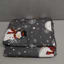 Sunshin Christmas Duvet Cover Set Queen Size 3 Pieces Penguin Snowflakes Xmas Tree Bedding Set Grey Reversible Plaid Comforter Set with Zipper Closure (1 Duvet Cover, 2 Pillow Shams)