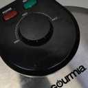 Gourmia Belgian Waffle Maker  Compact Design with Upright Storage, Adjustable Browning, and Easy-Clean Nonstick Ceramic Plates, Stainless Steel