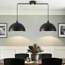 Black Pendant Lights Kitchen Island 2-Light, Black Dome Pendant Light, Kitchen Island Lighting, Dining Room Light Fixture, Island Pendant Lights for Kitchen, Dining Room, Bar, Cafe