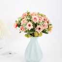 KAOYOO 2 PCS Artificial Rose Bouquet Short Stems for DIY Wedding Decoration Bridal Bouquet Home Decorations(2-PCS) (Pink/Champagne)