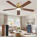 Fanbulous 52 inch ceiling fan with light, Low Profile Ceiling Fan with Light, App&Remote Control, Dimmable LED Light, Flush Mount Ceiling Fan for Indoor Bedroom Living Room, Quiet DC Motor