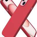 ORNARTO Compatible with iPhone 15 Case 6.1, Slim Liquid Silicone 3 Layers Full Covered Soft Gel Rubber Phone Case, Anti-Scratch Shockproof Protective Cover 6.1 Inch, Red