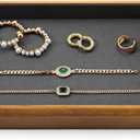 Oirlv Solid Wood Stackable Jewelry Organizer Tray Jewelry Drawer Organizer(Grey)