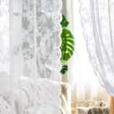 MIULEE White Lace Curtains 96 inch Length for Living Room Bedroom, Scalloped Sheer Curtains Rose Floral Embroidered Farmhouse Window Drapes Vintage European Tulle Retro Style, Rod Pocket, 2 Panels Set