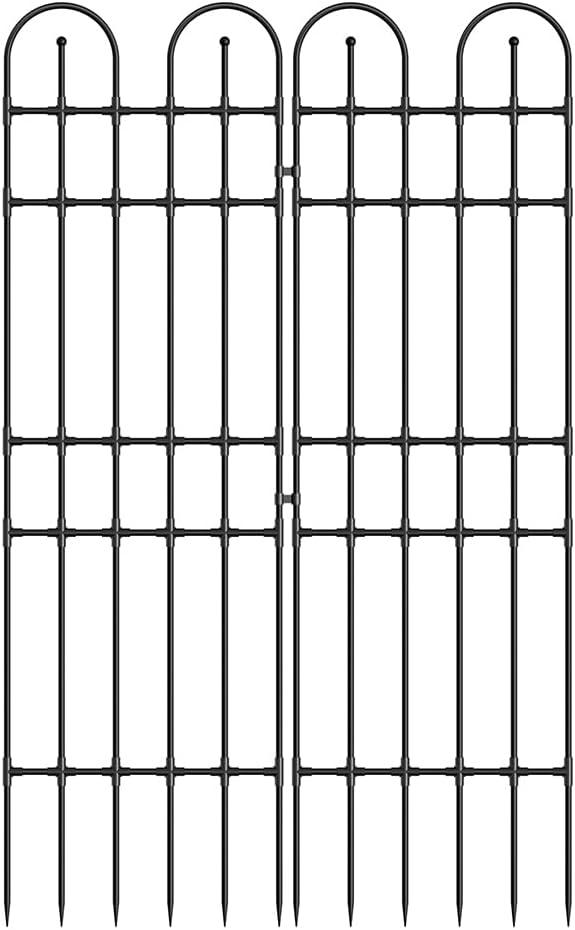 Black Garden Trellis, 71x21 Inch Metal Arch Decoration with Rustic Iron & Black Coating, 2 Pack Outdoor Plant Support for Climbing Roses, Vines, Flowers, Vegetables