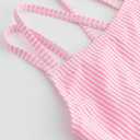 LIZENS One Piece Swimsuit Bathing Suit for Girls Cut Out Cute Girls' One-Piece Swimwear Criss Cross Spaghetti Strap Beachwear (6-7 Years, Pink)