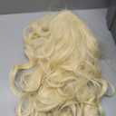 Blonde Layered Wig with Curtain Bangs Long Wavy Highlights Natural Looking, 2ft