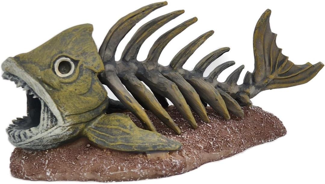 Halloween Skeleton Decorations, 3 Styles, Eagle, Fish, Unicorn Animals Skeletons, for Table Yard Lawn Party Props Dcor (Fish)