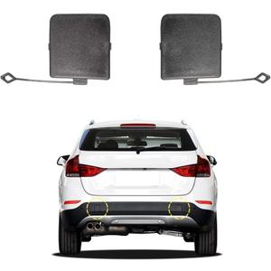 Car Rear Bumper Tow Hook Cover Compatible with BMW X1 E84 2013 2014 2015 51127303815 51127303816 Small Lid Towing Eye Cap Matte Black (Left and Right)