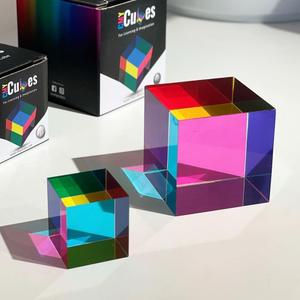 CMY Cubes Original (50mm) - Cyan, Magenta & Yellow Cube - Optical Color Cube - Teaches Subtractive Color Mixing for Ages 15+, Educational, Scientific, Physics & Kinetic Art Desk Object, STEAM