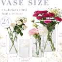 24pcs Glass Cylinder Vases for Centerpieces,Clear Flower Vases for Wedding Decorations and Indoor Home Decor, Hurricane Candle Holder for Table Shelf, Party