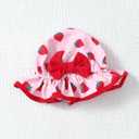 Renotemy Baby Girl Swimsuit Toddler Girls One-Piece Swimsuit Summer Beach Bikini Girl Bathing Suits with Hat 0-24 Month (Strawberry)