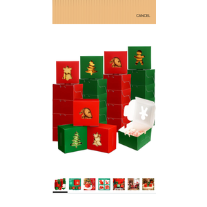 100 Pcs Christmas Cookie Boxes with Windows Red and Green Bakery Boxes Christmas Paper Treat Cases for Holiday Party Favor Pastries, Cupcakes, Cookies, Donuts, Small Gift Wrapping