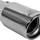 DC Sports Polished Stainless Universal Bolt On Exhaust Tip 2.25" Inlet / 3.75" Outlet / Slant-Cut | EX-1012 (Silver)
