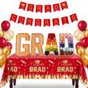 Mindsoft 30 Pcs Charcuterie Board Graduation Decorations Sets 2026 Grad Bamboo Fillable Box with Red and Gold Tablecloth, Congrats Banners, Balloons Graduation Party Supplies for High School College
