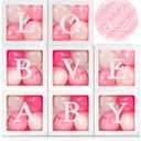 Geyee 8 Pcs Transparent Balloon Box with 78 Letters for Baby Shower 3 Sets of A-z Clear Balloon Box for Gender Reveal Birthday Bridal Wedding Decorations(White)