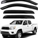 Rain Guards Compatible with 2005-2015 Toyota Tacoma Double Cab, Acrylic Slim Style Window Visor Rain Guard, Extra Side Window Deector for Toyota Tacoma Accessories 4 Pieces