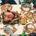 Fall Pumpkin Harvest Party Supply Kit Includes Cornucopia Disposable Paper Dinner Plates, Dessert Plates, Napkins, Cups, and Tablecloth for Thanksgiving Autumn Party Decorations, Serve 25