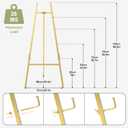 Gold Easel Stand for Sign, Heavy Duty Metal Display Easel with Adjustable Chain, 4-Tier Art Easel for Painting, Wedding Sign, Posters & Commercial Display