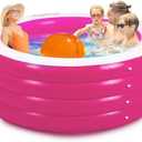 Biange Blow Up Pool, 72" X 30" Deep Round Inflatable Swimming Adult Pool, Backyard Inflatable Pool for Kids Swimming, Pink