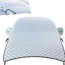 Car Snow Cover, Foldable Thickened Windproof, Rainproof and Snowproof Windshield Cover, Suitable for All Seasons Half Car Covers, Universal for Cars Suvs (Silver #2) (1 PC)