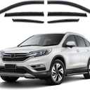Shatterproof Out-Channel Window Deflectors for Honda CR-V (CRV) 2012 2013 2014 2015 2016 Rain Guards Window Visors for Cars Vent Car Accessories 6 pcs(for CRV 12-16 6-Piece Chrome)