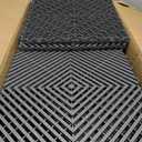 VEVOR Interlocking Drainage Mat, 12” x 12” Modular Interlocking Cushion, 55 Pcs Splicing Drainage Mats, Non-Slip Black PP Drainage Floor Tile and Shower Mat, for Garage, Garden, Kitchen & Outdoor