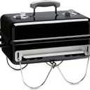 Weber GoAnywhere Charcoal Grill Compact Portable BBQ Grill for Camping, Tailgating & Outdoor Cooking with 2Piece Cooking Grate & Precise Airflow Dampers