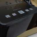 JACKYLED Alarm Clock with 4 USB Chargers Power Strip 3 Outlets 1700J Surge Protector Nightstand Dimmable Digital Clock with Dual Alarm and Snooze Function for Bedroom, Full Screen LED Display (Black)