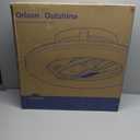 22" Orison 360 Oscillating Ceiling Fan with Light, 18 Rotating Low Profile Flush Mount, Smart RGB Backlight &Dimmable LED, Alexa &Google Compatible,APP/Remote Control, Modern Quiet for Bedroom, Wood