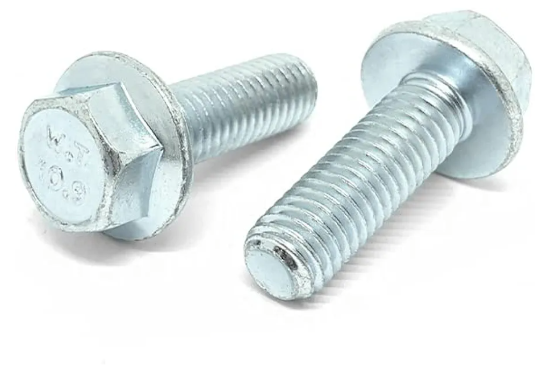 (12 Pieces) M12-1.25x35 Class 10.9 JIS Hex Flange Bolts Screws UNF Fine Full Threads Zinc Clear