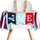 Airplane High Chair Banner - Top One Highchair Banner For Baby,First Birthday Party Decorations,Airplane Themed Birthday Party Supplies