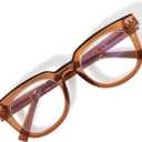 OPTOFENDY Oversized Blue Light Blocking Glasses for Women, Anti Eyestrain & UV Protection Square Computer Eyeglasses (Coffee)