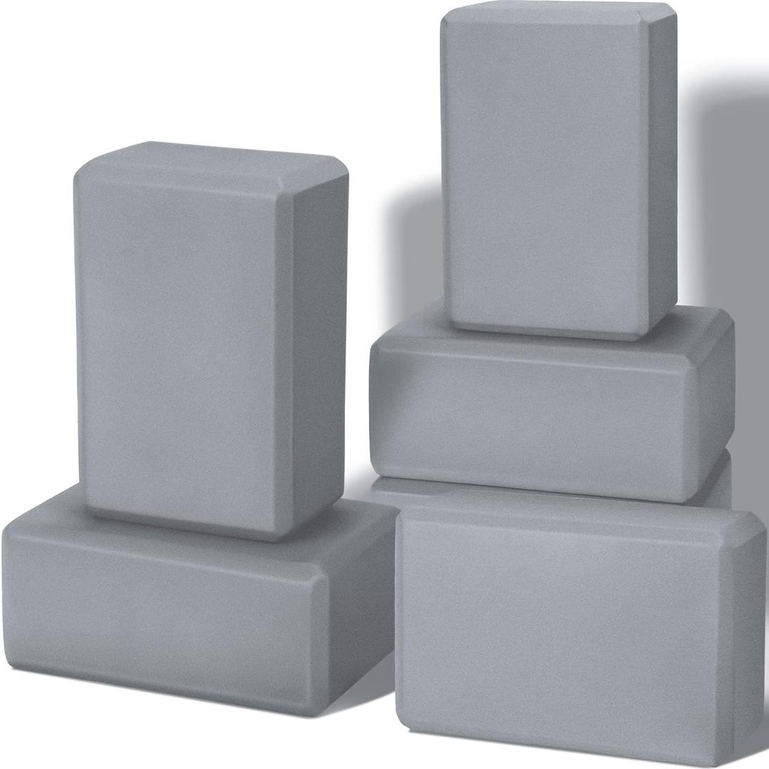 Wettarn 6 Pack Yoga Blocks 9 x 6 x 4 Inch EVA Foam Lightweight Non Slip Yoga Props for Pilates Stretching Meditation