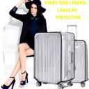 Clear PVC Suitcase Cover Protectors Transparent Luggage Cover Waterproof Wheeled Suitcase Dust Covers Dustproof Travel Luggage Sleeve Protector (28")