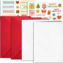 Recordable Greeting Card 2-Pack Voice Recording Card with 60-Second Custom Message, 2 Cards, Envelopes & Sticker Sheets Recordable Birthday Card & Voice Recording Gift for Valentines Day, Wedding