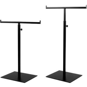 Purse Display Stand Jewelry Towers - 2 Pack Purse Stand Handbag Bag Display Black Tabletop Stainless Steel Hook Hanging Jewelry Stands for Necklaces Organizer Adjustable Height Home Store Boutique