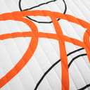 Lush Decor Basketball Game Reversible Quilt Queen Size 5 Piece Set, Full/Queen White & Navy - Kids Bedding Set - Queen Size Quilt - Sports Dcor