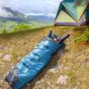 tuphen- Sleeping Bags for Adults Kids Boys Girls Backpacking Hiking Camping Microfiber Liner, Cold Warm Weather 4 Seasons Winter, Fall, Spring, Summer, Indoor Outdoor Use, Lightweight & Waterproof, Lake Blue Gray
