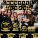 2025 Graduation Party Supplies 171 Pcs Graduation Party Dinnerware Set Disposable Paper Plates Napkins Cups Tablecloth Banner for Congrats Grad Party Decorations, Serve 24