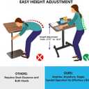 28-Inch Mobile Standing Desk, Computer Workstations with Cup Holder, Portable Standing Desk with Lockable Wheels, Rolling Table for Home Office Classroom Hospital (Snow-White, Steel Classic)