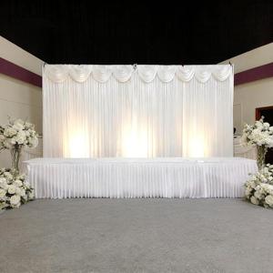 MYOYAY Ice Silk White Backdrop Curtain 10x10ft Wedding Stage Backdrop Drapes Wrinkle Free Photo Backdrop Drapes for Party Bridal Baby Shower Reception Graduation Decorations