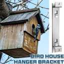 Blulu 2 Sets Bird House Hanger Bracket Stable Rust Proof Galvanized Steel Mounting Bracket for Securing Bird Houses Nesting Boxes Feeders, Quickly Remove for Cleaning (Silver)