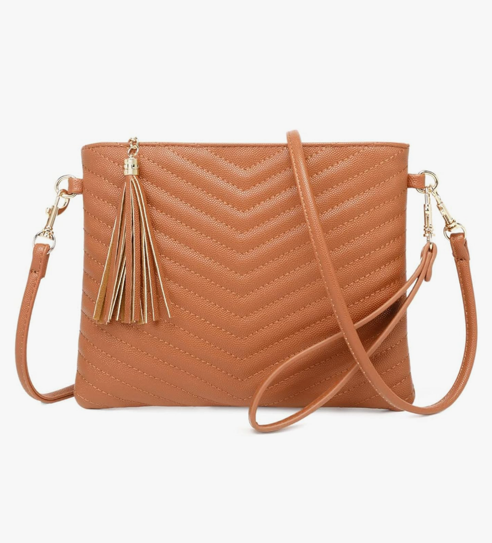 Trendy Vegan Leather Shoulder Purses, Clutch Wallet with Wristlet Strap,Small tassel Crossbody Bags for Women