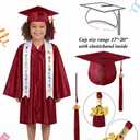 Foaincore 2026 Year Preschool and Kindergarten Graduation Gown Cap Tassel Set with 2026 Charm Printed Stole Grad Gift(27,Vermillion Red) (White, XL)
