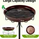 Daoeny Heavy Duty Bird Baths for Outdoors, 35In Outdoor Freestanding Birdbaths & Birdfeeder, Bird Bath Feeder Bowl with Metal Stake Garden Patio Yard Lawn Decor, Upgraded 5-Pronged Base (Brown)