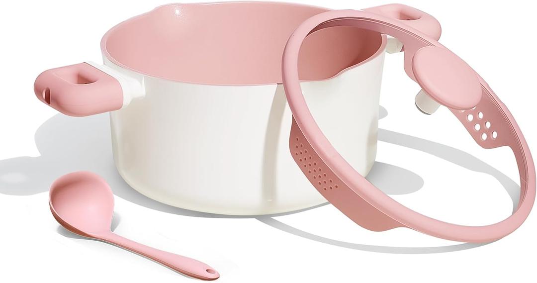 CAROTE 7QT Nonstick Stock Pot with Lid, Ceramic Casserole with Ladle, Non-toxic Kitchen Soup Pot, Big Cooking Pots PFAS and PFOA Free